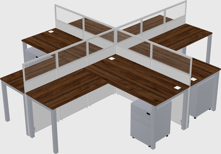 Shared l-shaped cubicles
