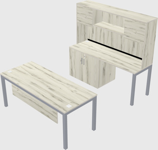 Parallel desk + cabinet