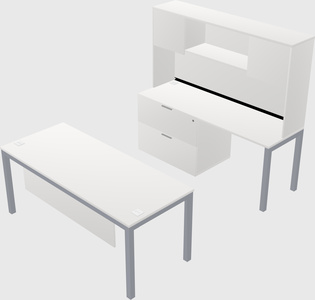 Parallel desk + file cabinet