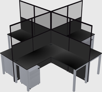 Shared l-shaped cubicles