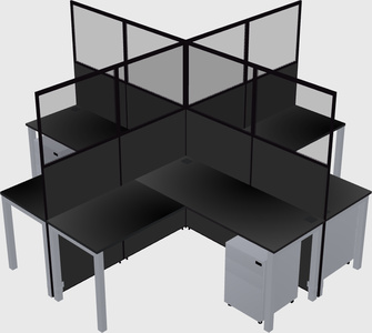 Shared l-shaped cubicles