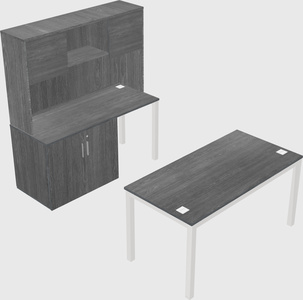 Parallel desk + cabinet