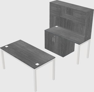 Parallel desk + cabinet