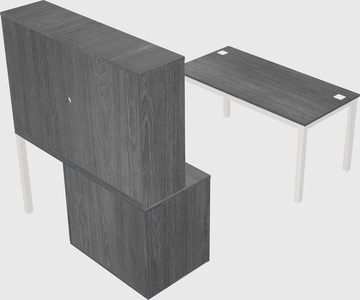 Parallel desk + cabinet