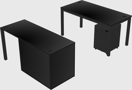 Parallel desk + cabinet