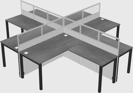 Shared l-shaped cubicles