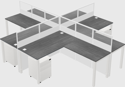 Shared l-shaped cubicles