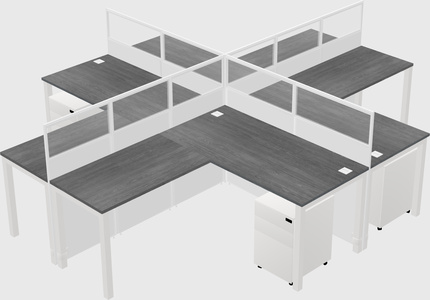 Shared l-shaped cubicles