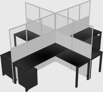 Shared l-shaped cubicles