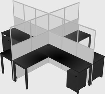 Shared l-shaped cubicles