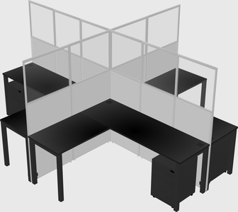 Shared l-shaped cubicles