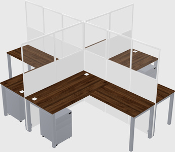 Shared l-shaped cubicles