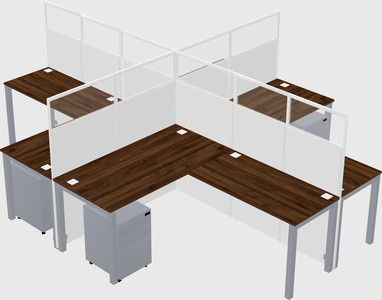 Shared l-shaped cubicles
