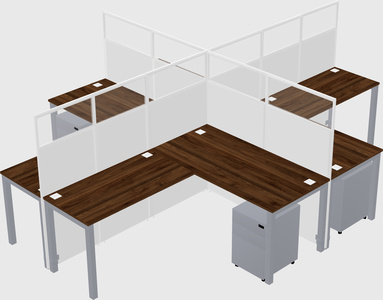 Shared l-shaped cubicles