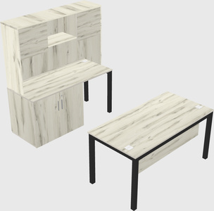 Parallel desk + cabinet