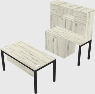 Parallel desk + cabinet