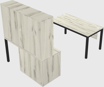 Parallel desk + cabinet