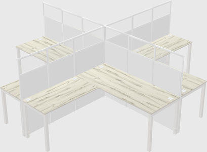 Shared l-shaped cubicles