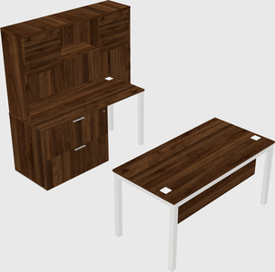 Parallel desk + file cabinet