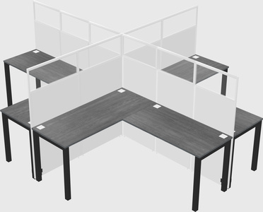 Shared l-shaped cubicles