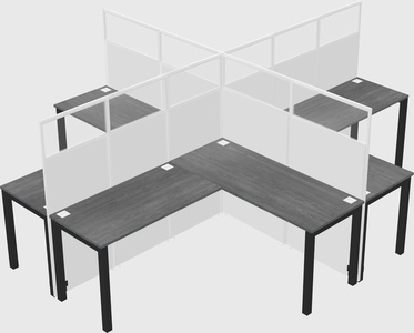 Shared l-shaped cubicles