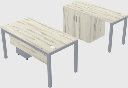 Parallel desk + cabinet
