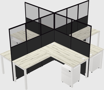 Shared l-shaped cubicles