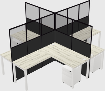 Shared l-shaped cubicles