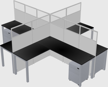 Shared l-shaped cubicles