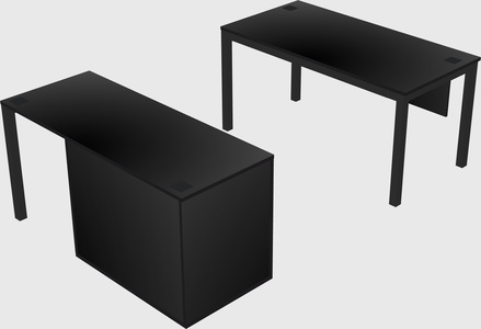 Parallel desk + file cabinet