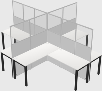 Shared l-shaped cubicles
