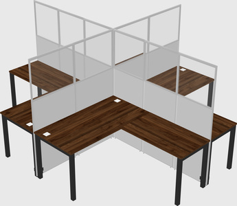 Shared l-shaped cubicles