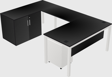 Bureau + armoire en u
