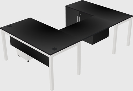 Bureau + armoire en u
