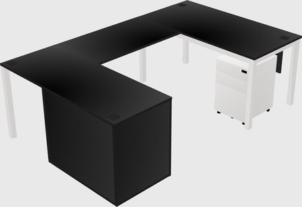 Bureau + armoire en u