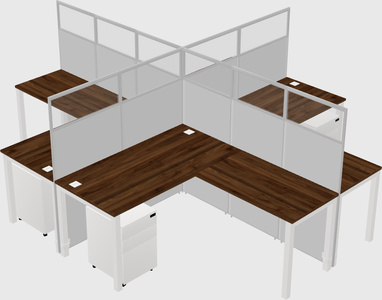 Shared l-shaped cubicles