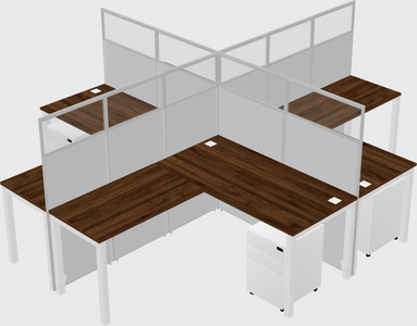 Shared l-shaped cubicles