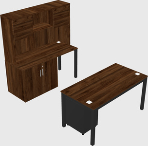 Parallel desk + cabinet