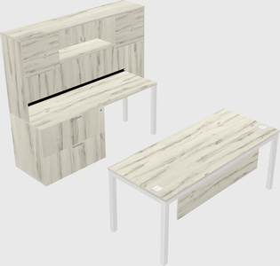 Parallel desk + file cabinet