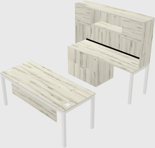 Parallel desk + file cabinet