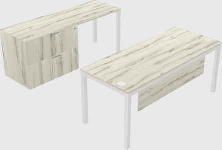 Parallel desk + file cabinet