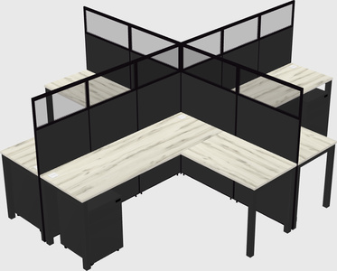 Shared l-shaped cubicles