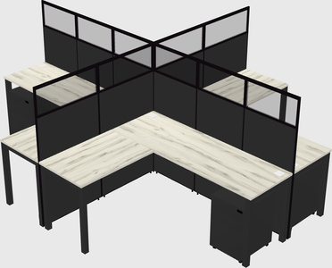 Shared l-shaped cubicles