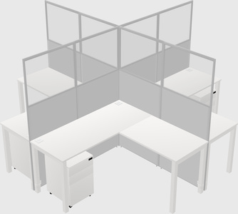 Shared l-shaped cubicles