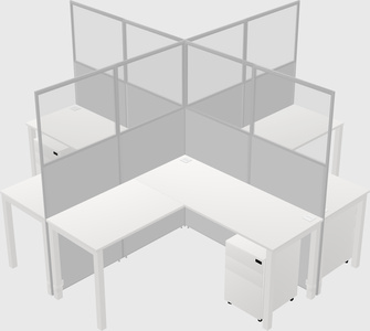 Shared l-shaped cubicles