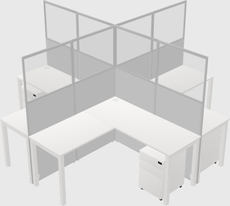 Shared l-shaped cubicles
