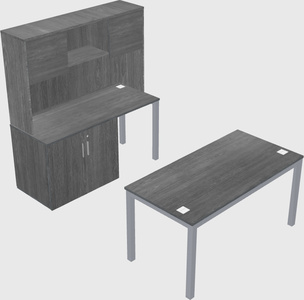 Parallel desk + cabinet