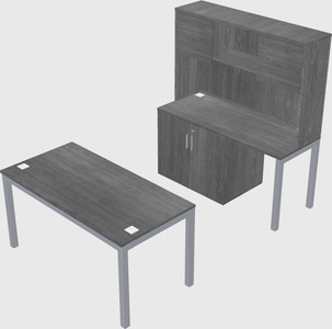Parallel desk + cabinet