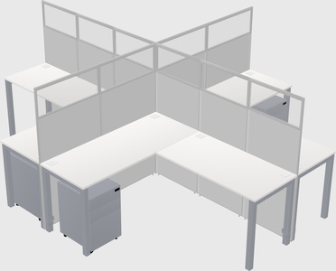 Shared l-shaped cubicles