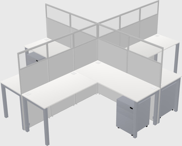Shared l-shaped cubicles